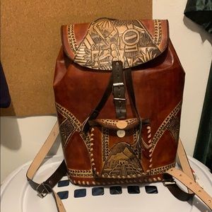 Leather backpack